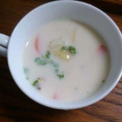 和風のミルクスープはじめて作りましたがおいしいですね♪
美味しい素敵なレシピありがとうございました(^o^)
